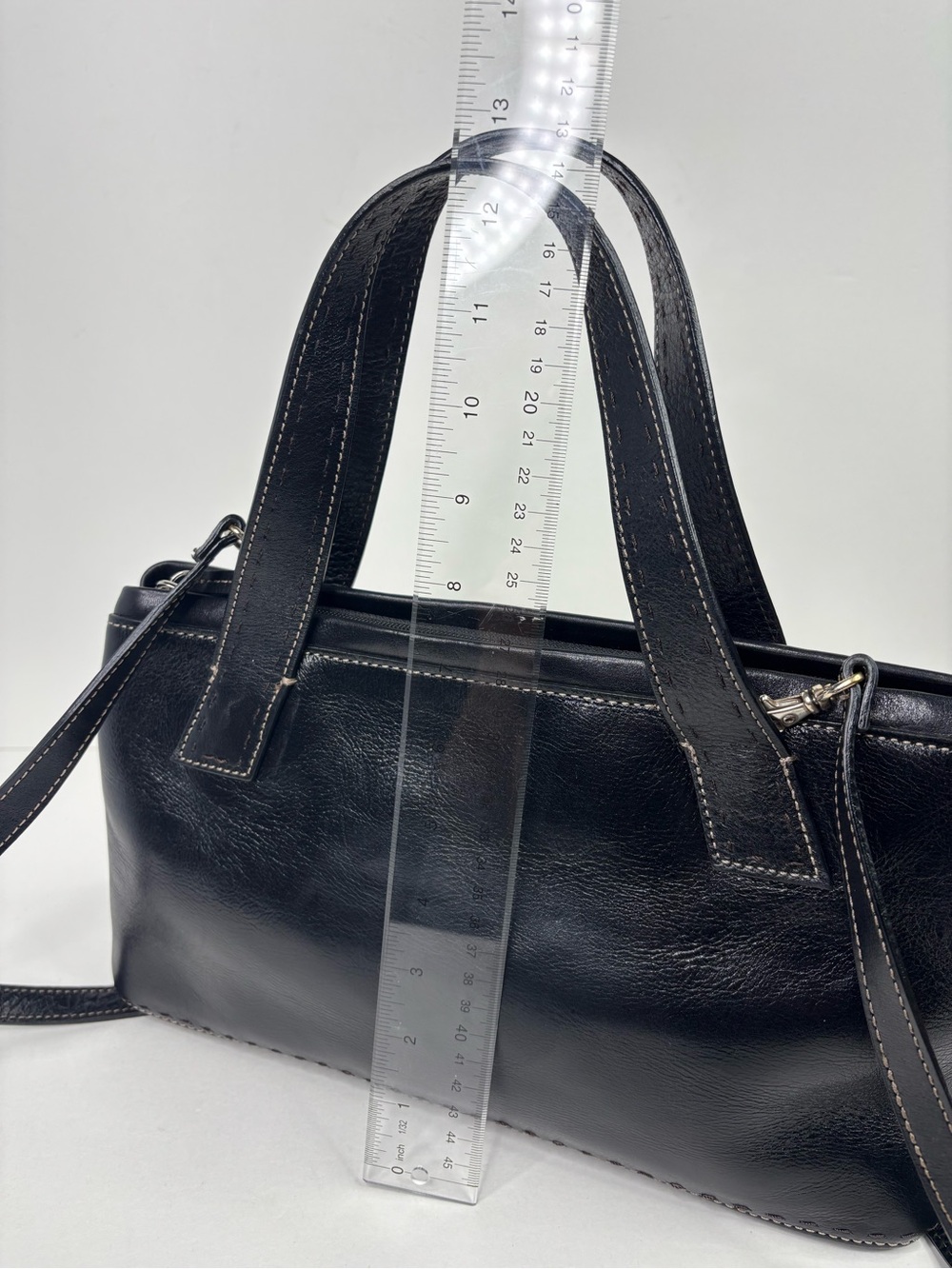FOSSIL Classic Black Pebbled Leather Top-Handle Sedona Satchel ZB9095 - Picture 4 of 13